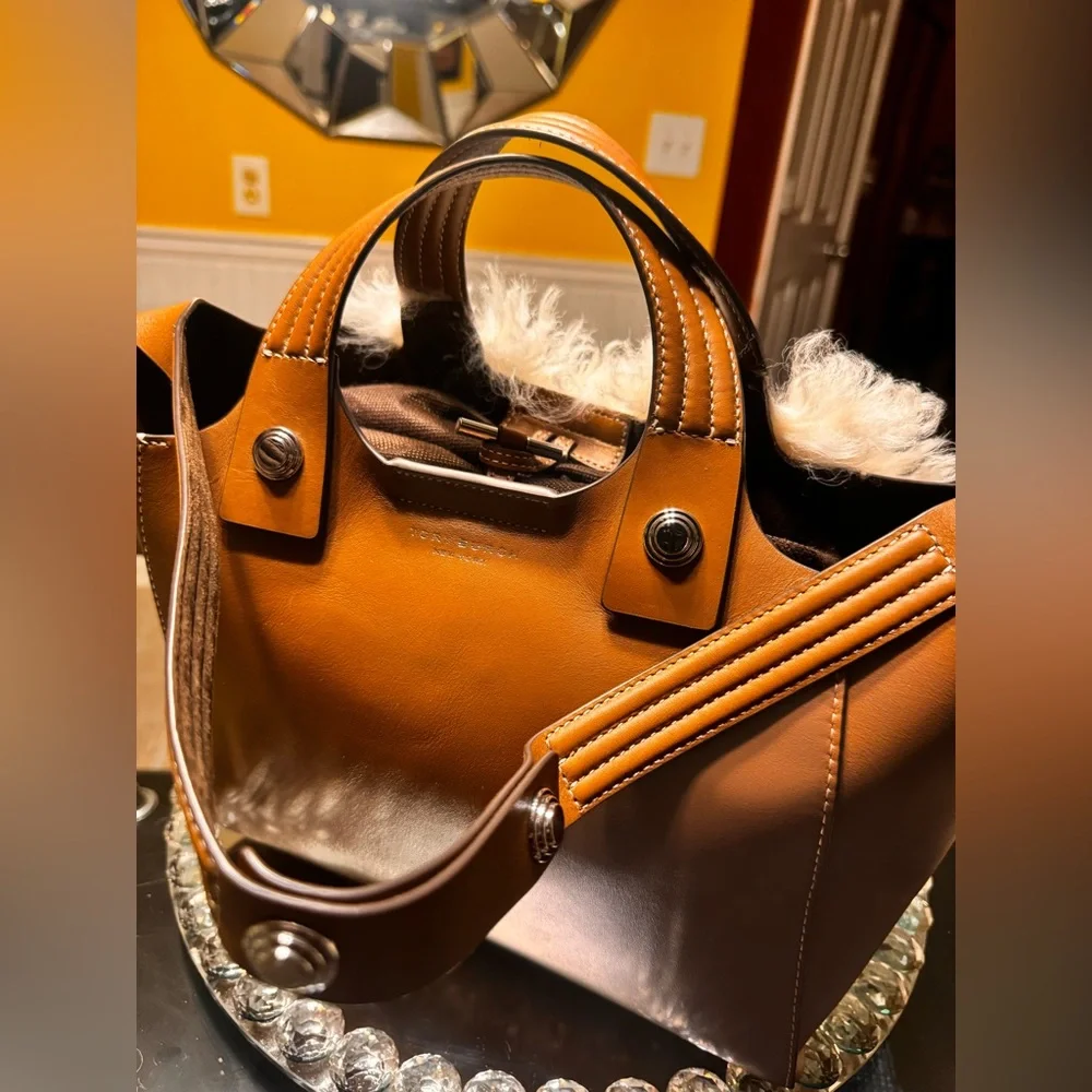 Tory Burch Rory Mini Shearling Tote Bag